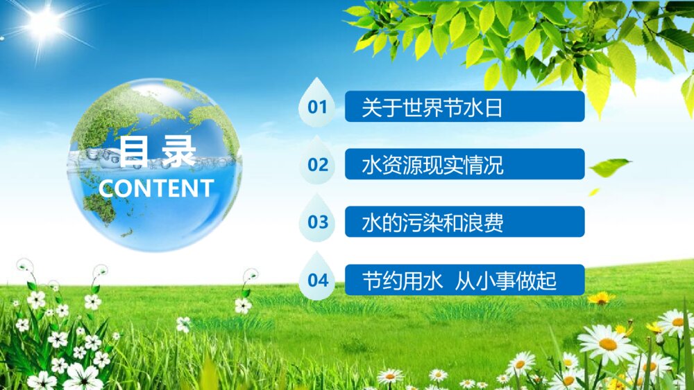 3·22世界水日主题班会:《节约每一滴用水》电子版版可编辑修改2
