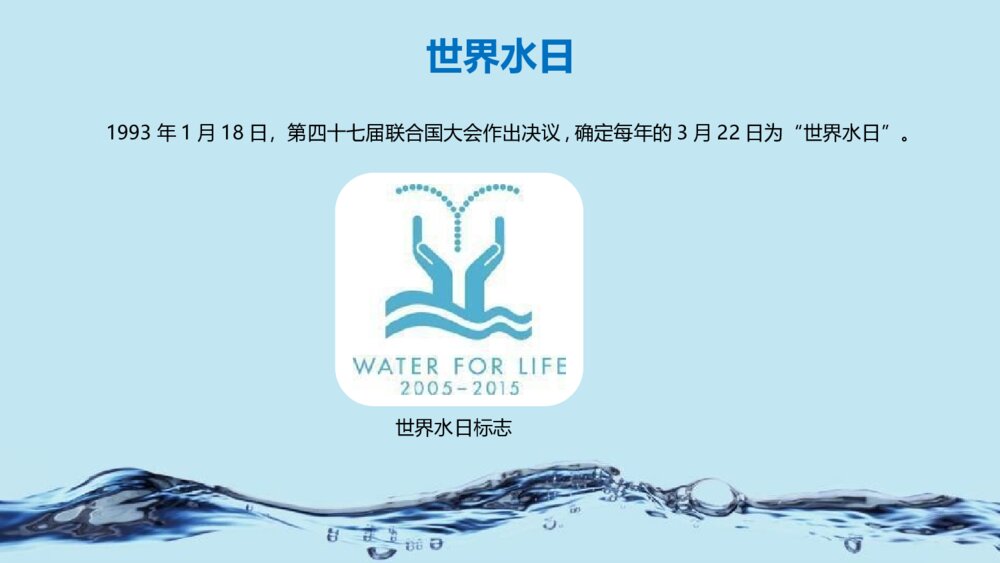 3·22世界水日主题班会:《节约每一滴用水》电子版版可编辑修改6