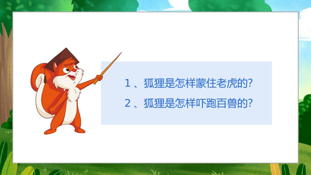 《狐假虎威》小学寓言成语小故事PPT课件3