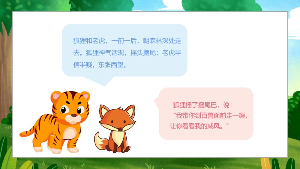 《狐假虎威》小学寓言成语小故事PPT课件6
