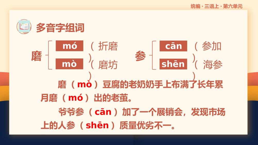 统编版小学语文三年级语文上册第六单元复习课件PPT下载5
