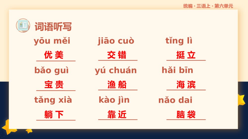 统编版小学语文三年级语文上册第六单元复习课件PPT下载9