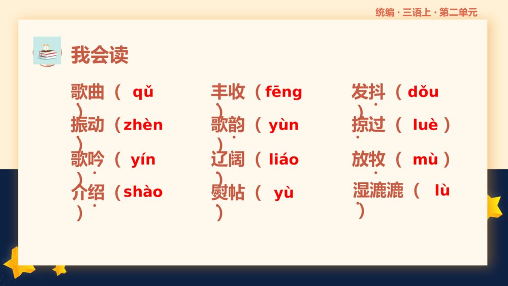 统编版小学语文三年级语文上册第二单元复习课件PPT下载4
