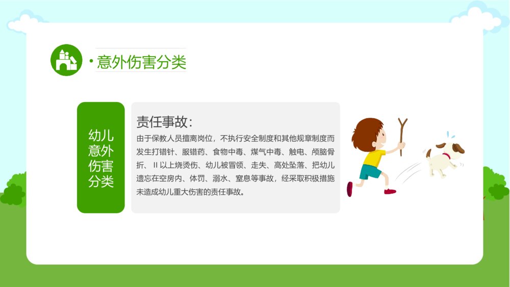 幼儿园意外伤害的防范以及处理知识培训PPT课件（带内容文字）6