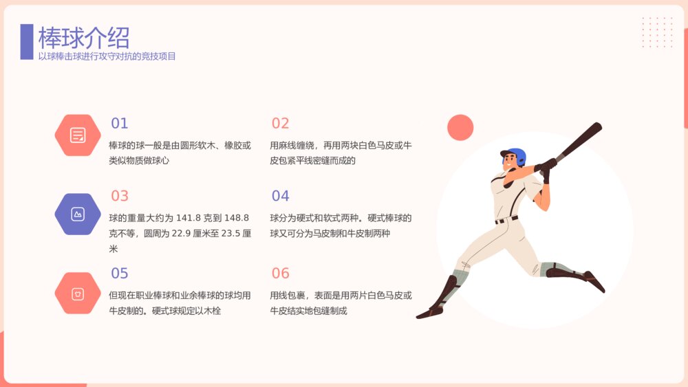 棒球运动知识教育主题PPT课件（带内容）6