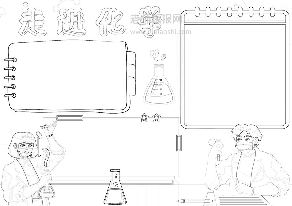 化学电子小报word模板·生活中的化学手抄报A4电子小报