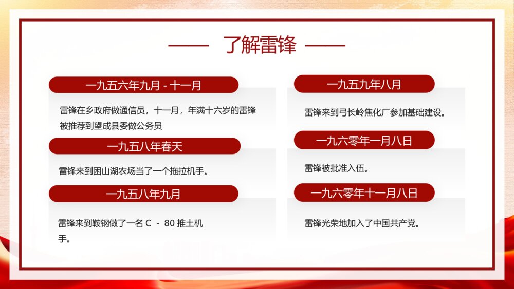 学习雷锋精神主题教育PPT课件下载9