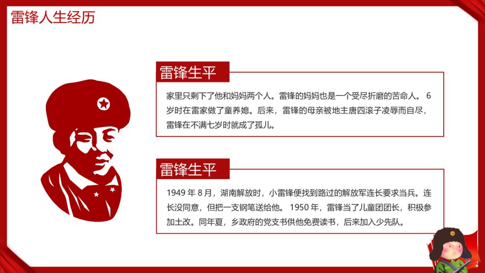 《传承雷锋精神·不负时代重托》向雷锋学习主题教育班会PPT课件下载6