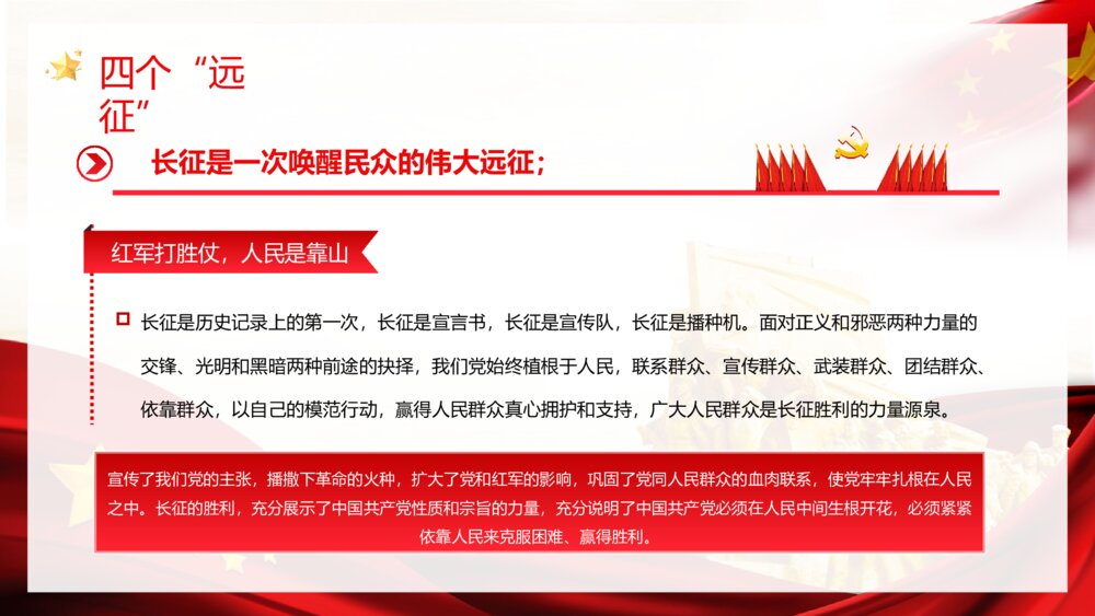 党政风《庆祝长征胜利纪念日》爱国主题宣传教育培训PPT课件7