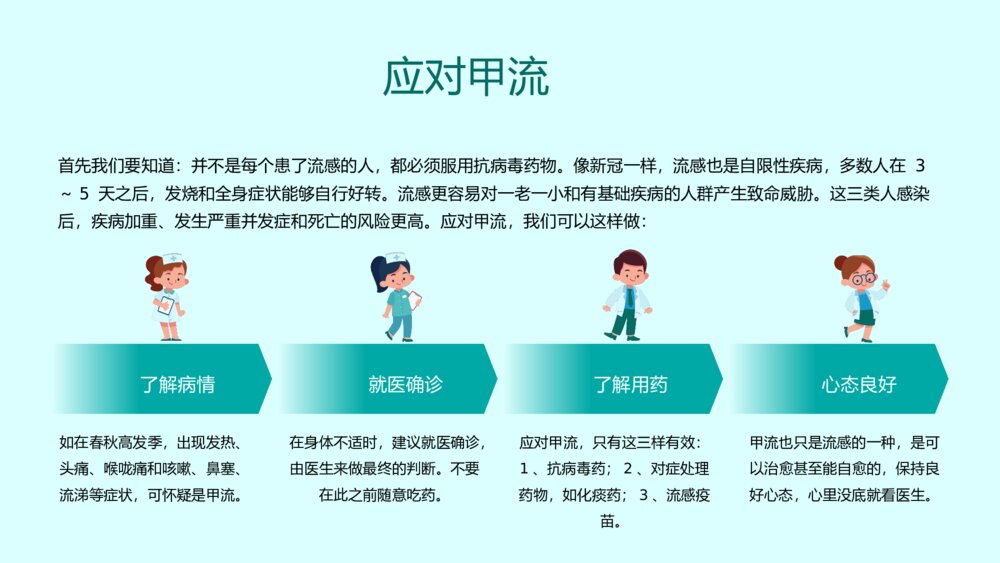 幼儿园中小学预防流感主题教育PPT课件·甲流的预防和治疗10