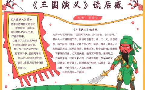 《三国演义》名著读后感电子小报