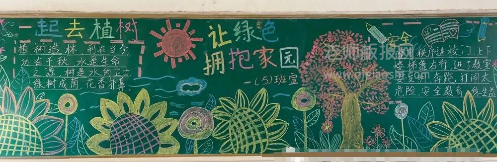 植树节黑板主题·让绿色拥抱家园·植树节黑板报大全