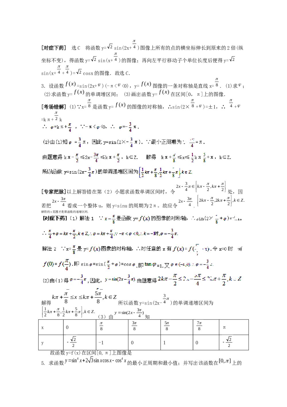 2012高考数学备考冲刺之易错点点睛系列专题《三角函数》学生版6