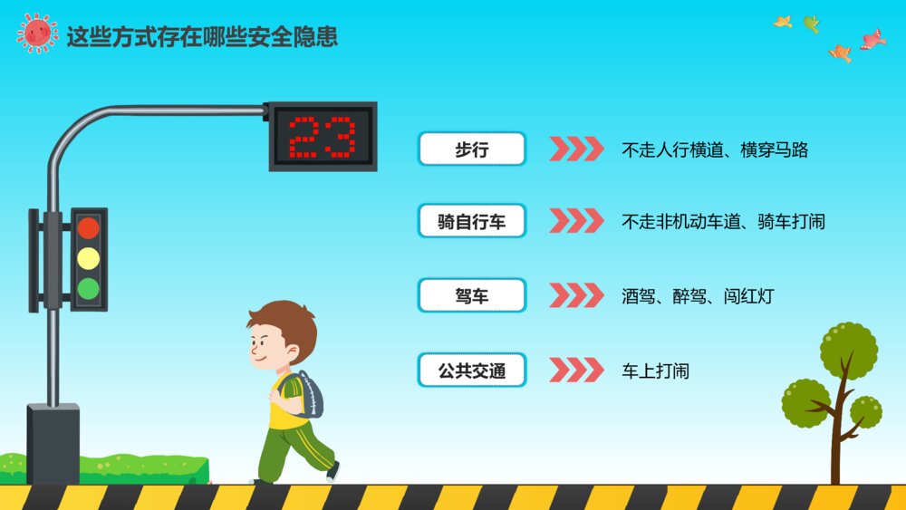 交通安全教育主题班会PPT课件下载(含内容文字·共19页)5