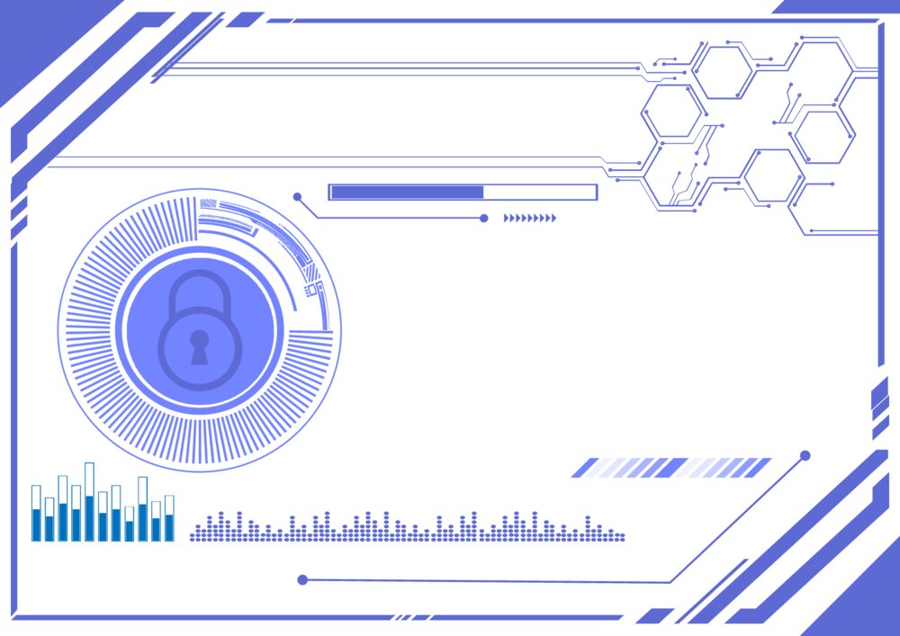 蓝色科技风网络安全手抄报素材word模板下载2
