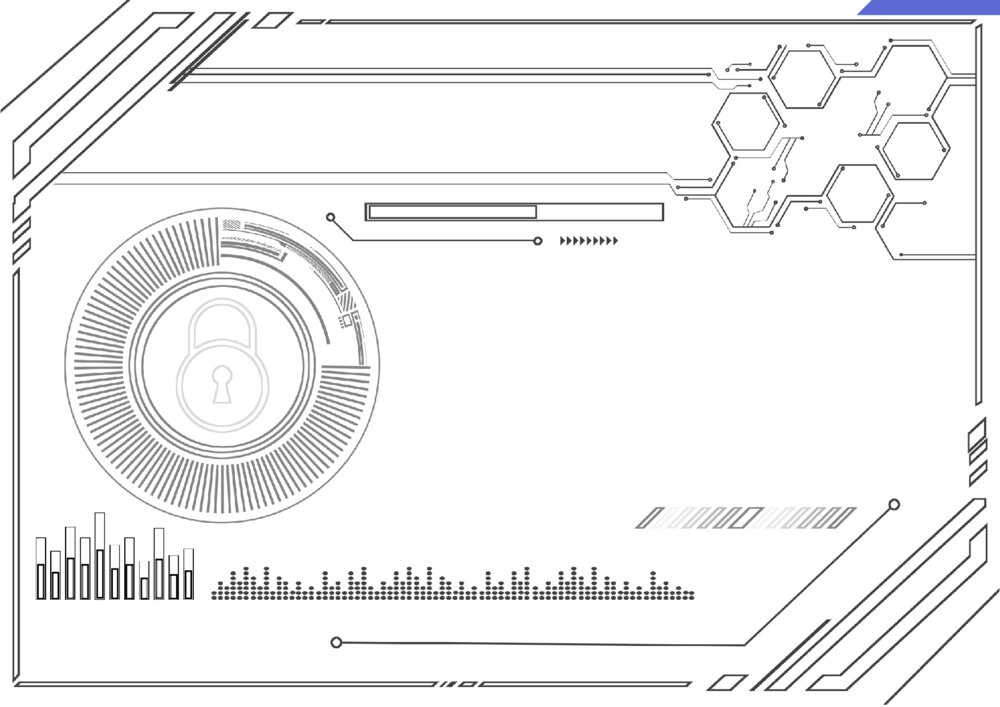蓝色科技风网络安全手抄报素材word模板下载3