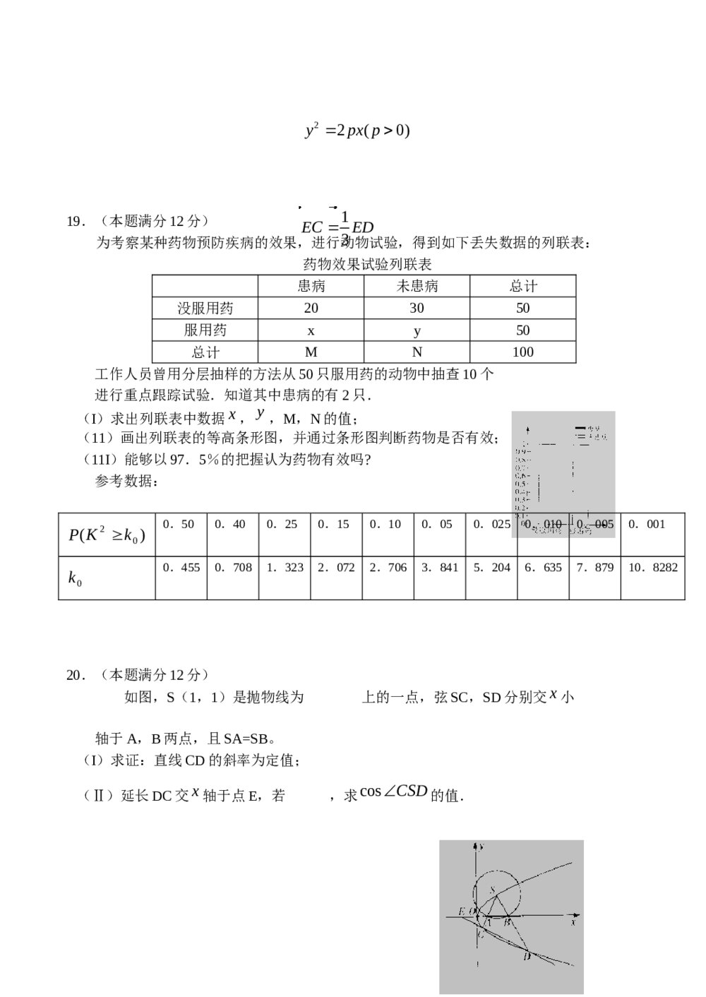 东北三省四市高三第二次联考试(数学理科)试题试卷+参考答案5