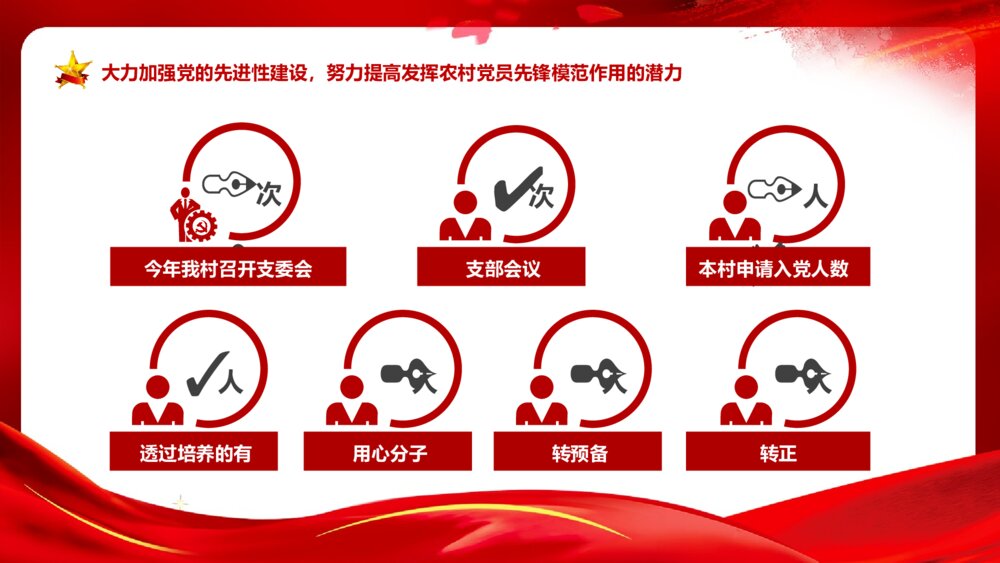 红色党政微课·农村党支部党建工作总结汇报PPT课件下载7