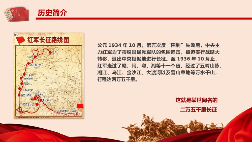 纪念中国工农长征胜利XX周年PPT课件下载4
