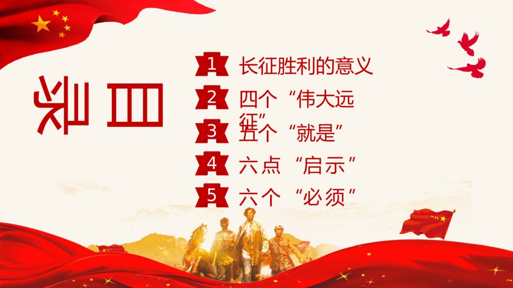 《弘扬长征精神》专题讲座主题班会PPT课件3