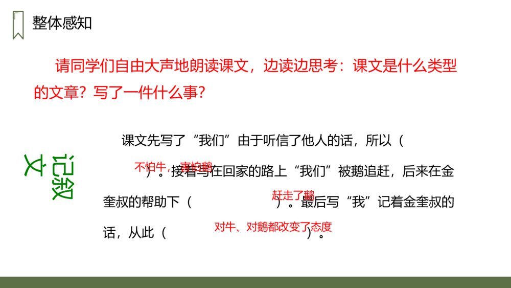 人教版四年级语文上册《牛和鹅》PPT课件7