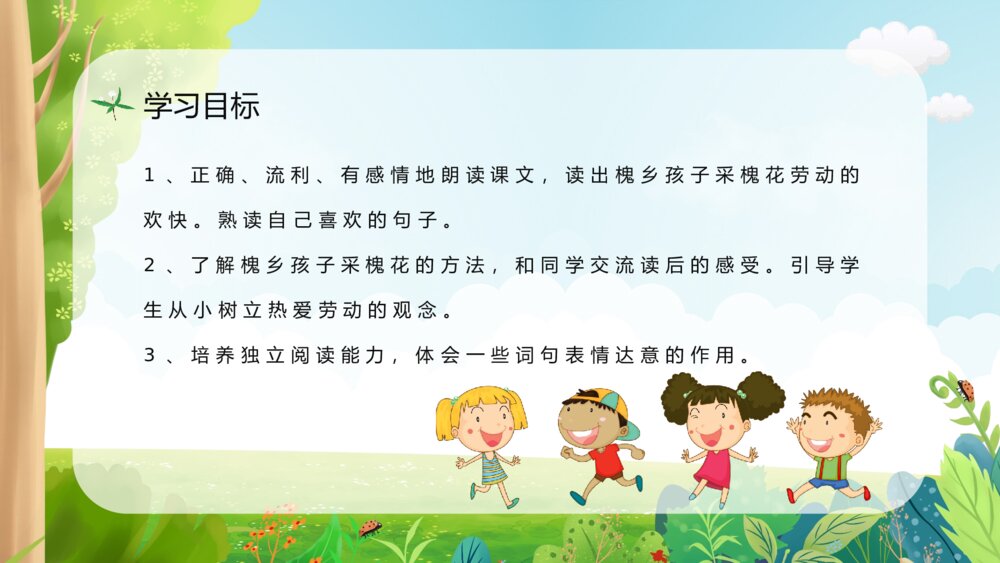 小学语文三年级上册《槐乡的孩子》课文导读知识点梳理教师备课PPT课件3