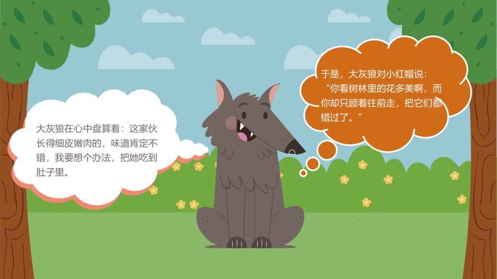 《小红帽和大灰狼》儿童绘本故事PPT课件下载6