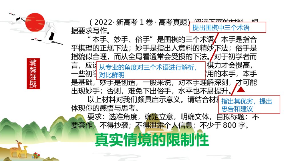 2023届高考语文复习PPT课件-2022年全国新高考Ⅰ卷作文“本手、妙手、俗手”讲评课件5