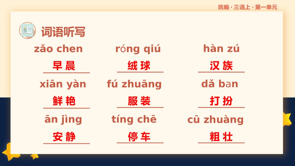 统编版三年级语文上册第一单元复习课件PPT下载8
