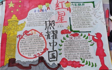 红星照耀中国手抄报图 红星照耀中国文学名著读书手抄报大全