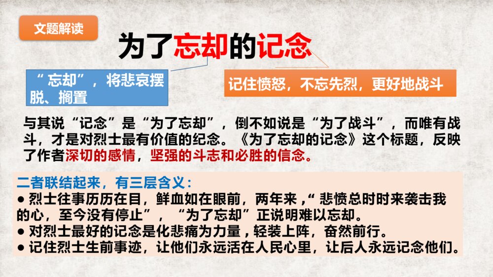 《为了忘却的记念》高中语文选择性必修中册PPT课件3