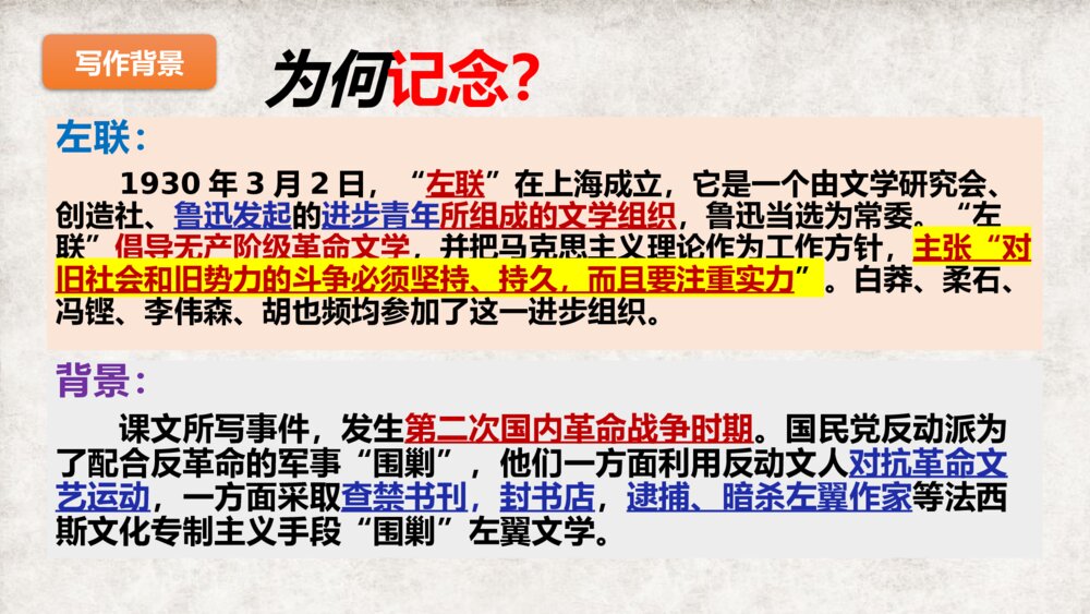 《为了忘却的记念》高中语文选择性必修中册PPT课件5