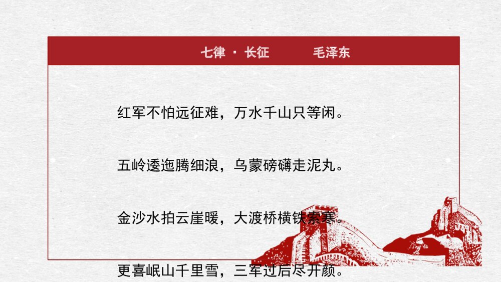 高中语文统编版选择性必修上册《长征胜利万岁》PPT课件2