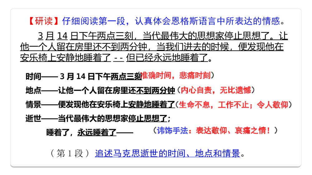 《在马克思墓前的》统编版高中语文必修二PPT课件9