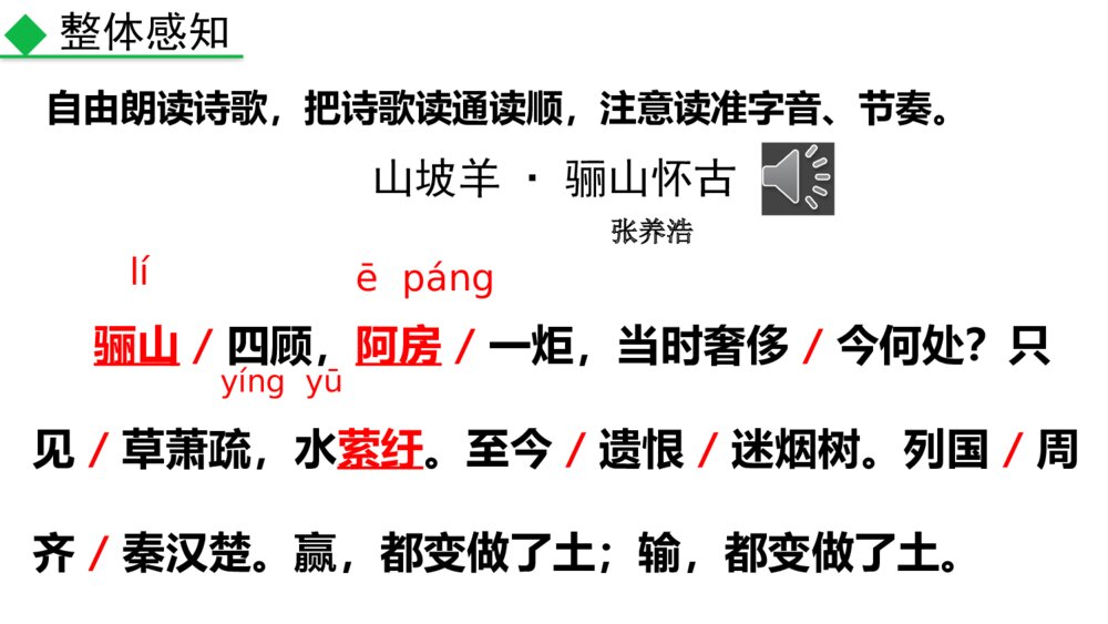 《山坡羊·骊山怀古》部编版九年级语文下册课外古诗词诵读PPT教学课件4