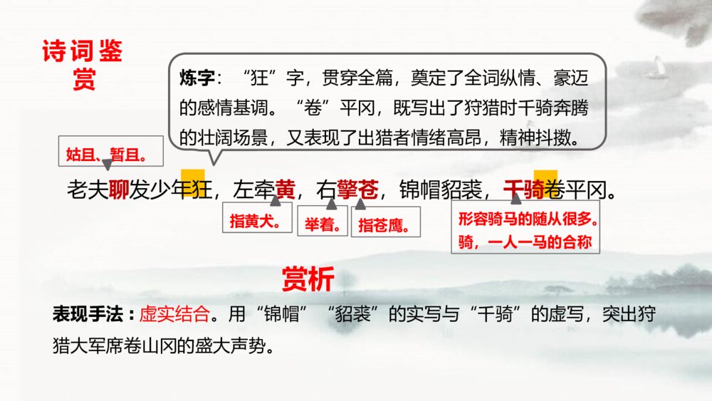 九年级语文下册《江城子·密州出猎》词四首PPT教学课件6