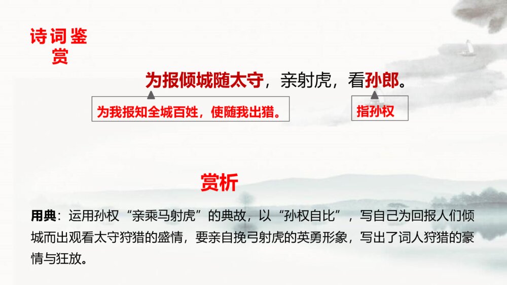 九年级语文下册《江城子·密州出猎》词四首PPT教学课件7