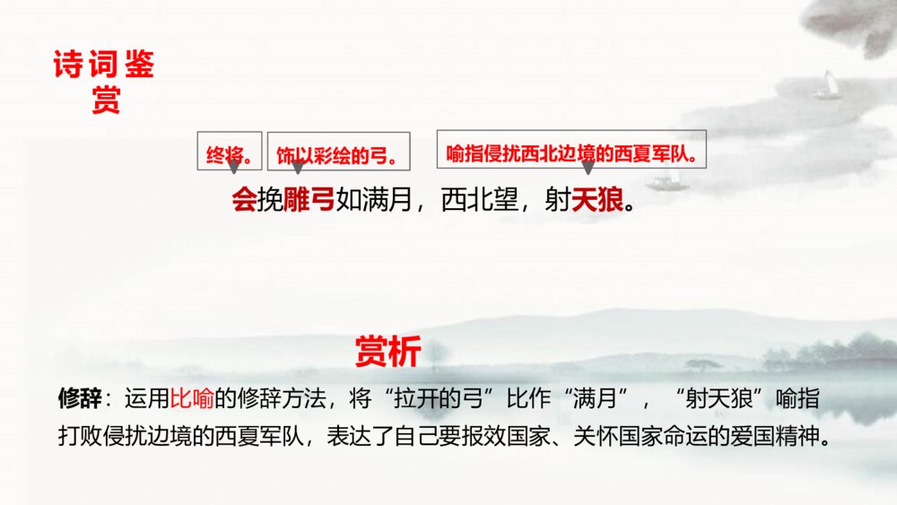 九年级语文下册《江城子·密州出猎》词四首PPT教学课件9