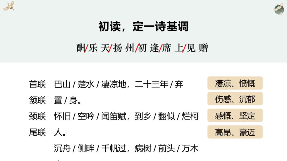 九年级语文上册第三单元《酬乐天扬州初逢席上见赠》PPT课件下载4