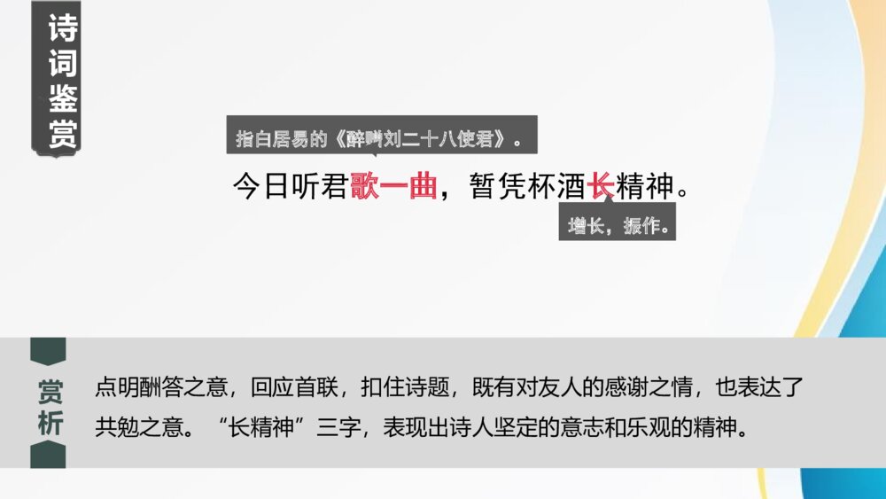 演示文九年级语文上册《酬乐天扬州初逢席上见赠》PPT课件稿29