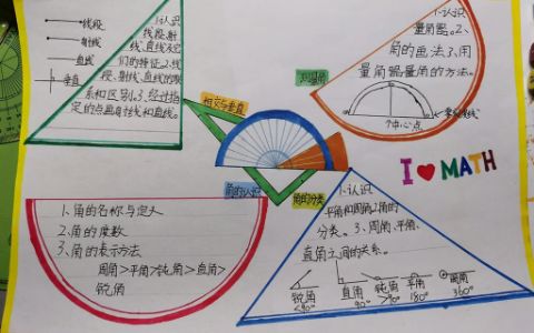 四年级上学期 数学手抄报《思维导图 线与角》