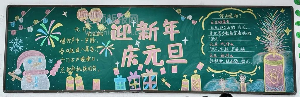 迎新年庆元旦黑板报 迎新年庆元旦黑板报龙年