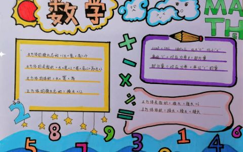 长方体和正方体手抄报 小学数学手抄报简单又漂亮