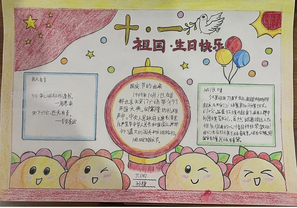 10月1日国庆节手抄报 十一祖国生日快乐手抄报图片 国庆节手抄报图片素材