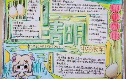 清明中数学手抄报 清明节数学手抄报图片+内容文字