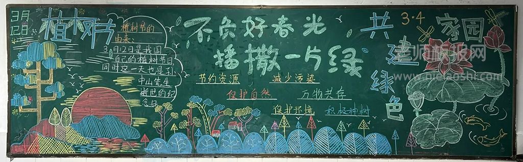 3·12植树节黑板报 植树节主题黑板报图片（3张）