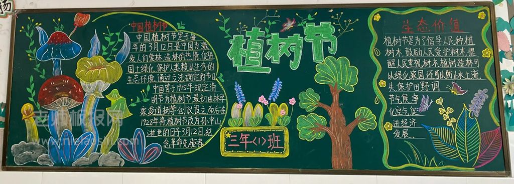 2024植树节主题黑板报(3张）绿水青山金山银山