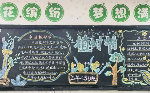 三年级植树节主题黑板报 植树节黑板报内容文字+图片（3张）