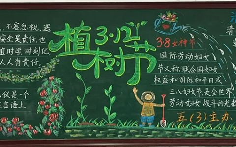 小学中年级”3.12植树节“主题黑板报图片（3张）植树节黑板报