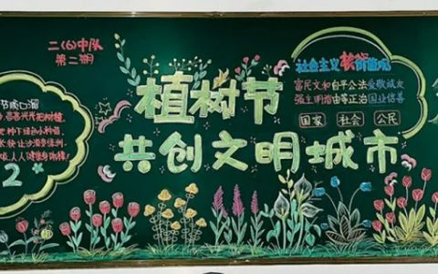 植树节共创文明城市黑板报 3·12植树节黑板报图片（4张）